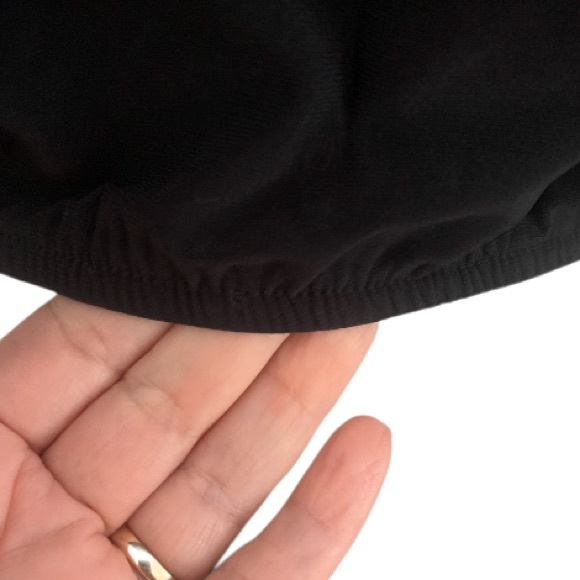 NWT Express Floral Lace 3/4 Puff Sleeve Crew Neck Elastic Hem Top Black Small - Picture 6 of 10